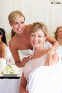 Bride With Mother At Wedding Reception